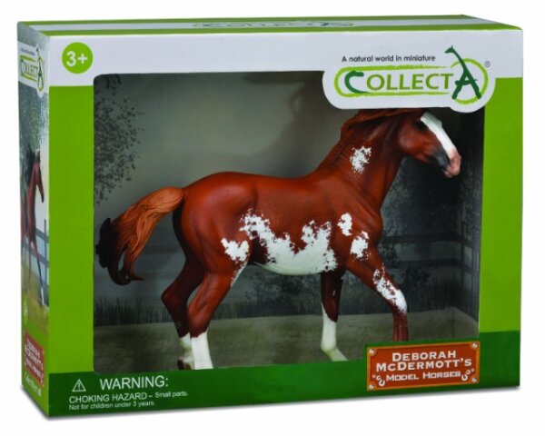 MUSTANG HENGST CHESTNUT OVERO  1:12 DELUXE WINDOW BOX