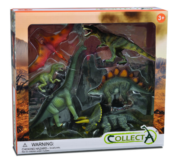 6 ST DINOSAURIER  SET WINDOW BOX