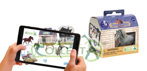 * 3 ST MINI PFERDE MIT STALL - SET