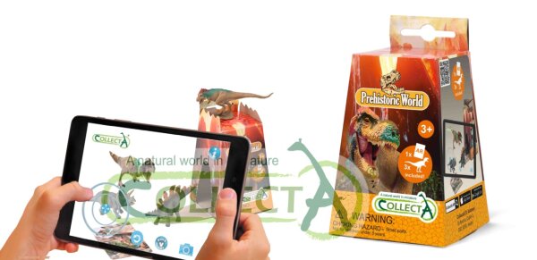 * 3 ST MINI DINOS MIT VULKAN- SET